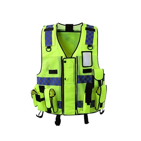 LYL-Safety-Westen Reflektierende Weste Warnwesten mit hoher Sichtbarkeit Warnwesten Fluoreszierende Kleidung Multi Pockets Ve