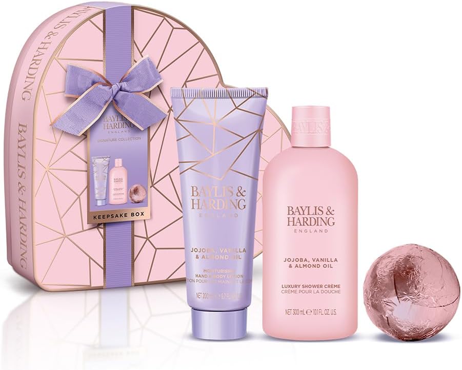 Baylis & Harding Jojoba Vanilla Almond Heart Keepsake Foot Lotion Socks Gift