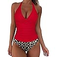 SUUKSESS Women Sexy Halter Tankini Bathing Suit Slimming Tummy Control Swimsuit