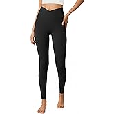 SEAJOJO Leggings for Women High Waist V Crossover, Buttery Soft Tummy Control Workout Running Yoga Pants