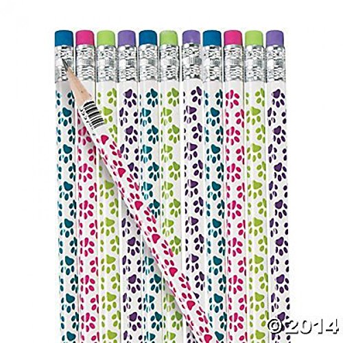 Fun Express Wooden Paw Print Pencils (48 Pack) - //coolthings.us