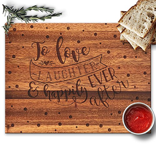 Froolu Love Laughter Happily Ever After Custom cutting boards for Wedding Couple Anniversary Gifts Froolu Love Laughter Happily Ever After Custom cutting boards for Wedding Couple Anniversary Gifts
