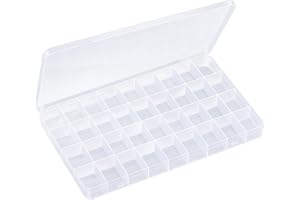 AXIAXOQ 36 Grids Bead Organizer, Plastic Organizer Box, Bead Storage Containers, Clear Storage Dividers Box for Jewelry Arts and Crafts, Fishing Tackle Boxs Compartment Organize