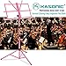 K KASONIC - Music Stand, 2 in 1 Dual-Use Folding Sheet Music Stand & Desktop Book Stand, Portable, Lightweight with Music Sheet Clip Holder & Carrying Bag Suitable for Instrumental Performance (Pink)