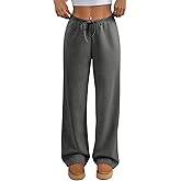 ATHMILE Womens Sweatpants Wide Leg Barrel Pants Baggy Joggers Low Waist Fall Fashion Winter Clothing Pockets 2026