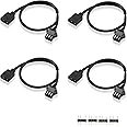 GINTOOYUN RGB Extension Cable, 3-pin to SM 3Pin Female ARGB Connector Adapter Cable,5V 3-Pin Addressable RGB Extension Cable,