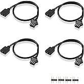 GINTOOYUN RGB Extension Cable, 3-pin to SM 3Pin Female ARGB Connector Adapter Cable,5V 3-Pin Addressable RGB Extension Cable,