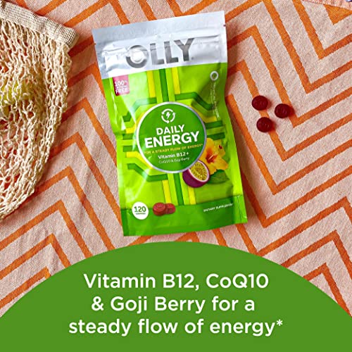 OLLY Daily Energy Gummy, Caffeine Free, Vitamin B12, CoQ10, Goji Berry
