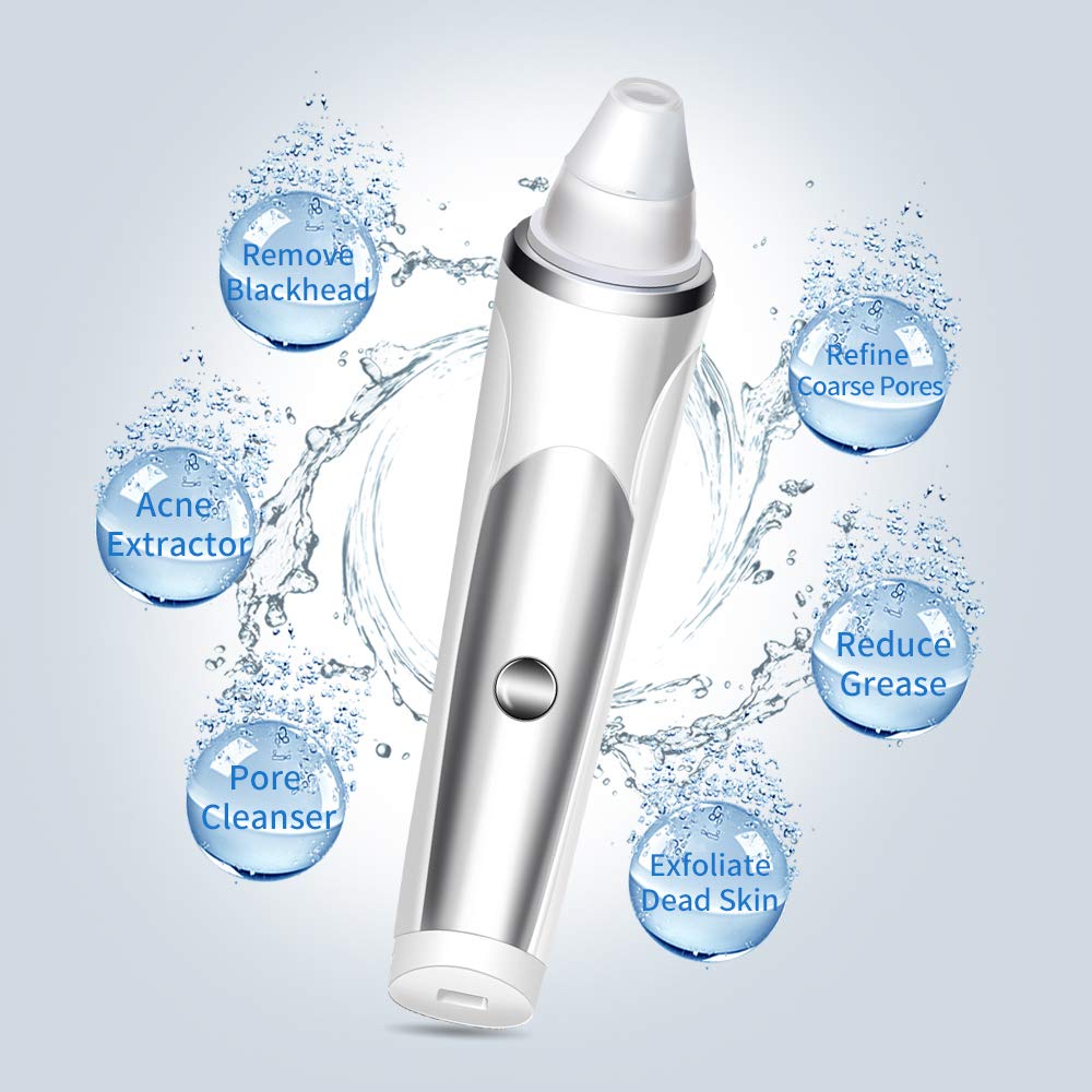 Blackhead Vacuum - Pore Vcauum Blackhead Remover Comedone Extractor Tool and Facial Skin Cleaner Suction Microdermabrasion Machine
