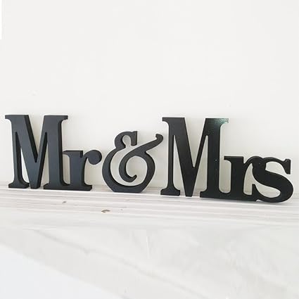 Wedding Sign Mr Mrs Sign For Wedding Table Decoration Signage Black Mr Mrs 7 Inches Amazon Co Uk Kitchen Home