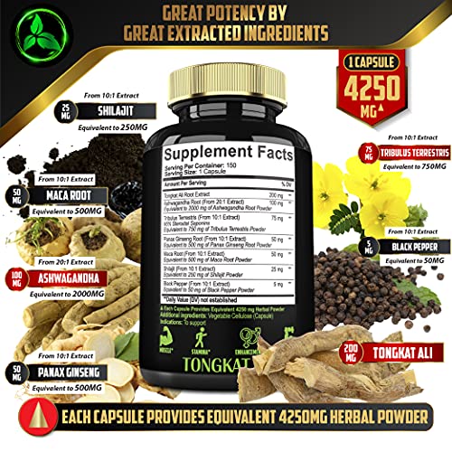 7in1 Tongkat Ali with Tribulus Terrestris 4250mg 150 Capsules