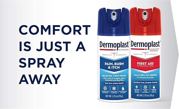 DERMOPLAST PAIN, BURN & ITCH RELIEF SPRAY FOR MINOR CUTS, BURNS AND BUG BITES, 2.75 OZ (PACKAGING MAY VARY)