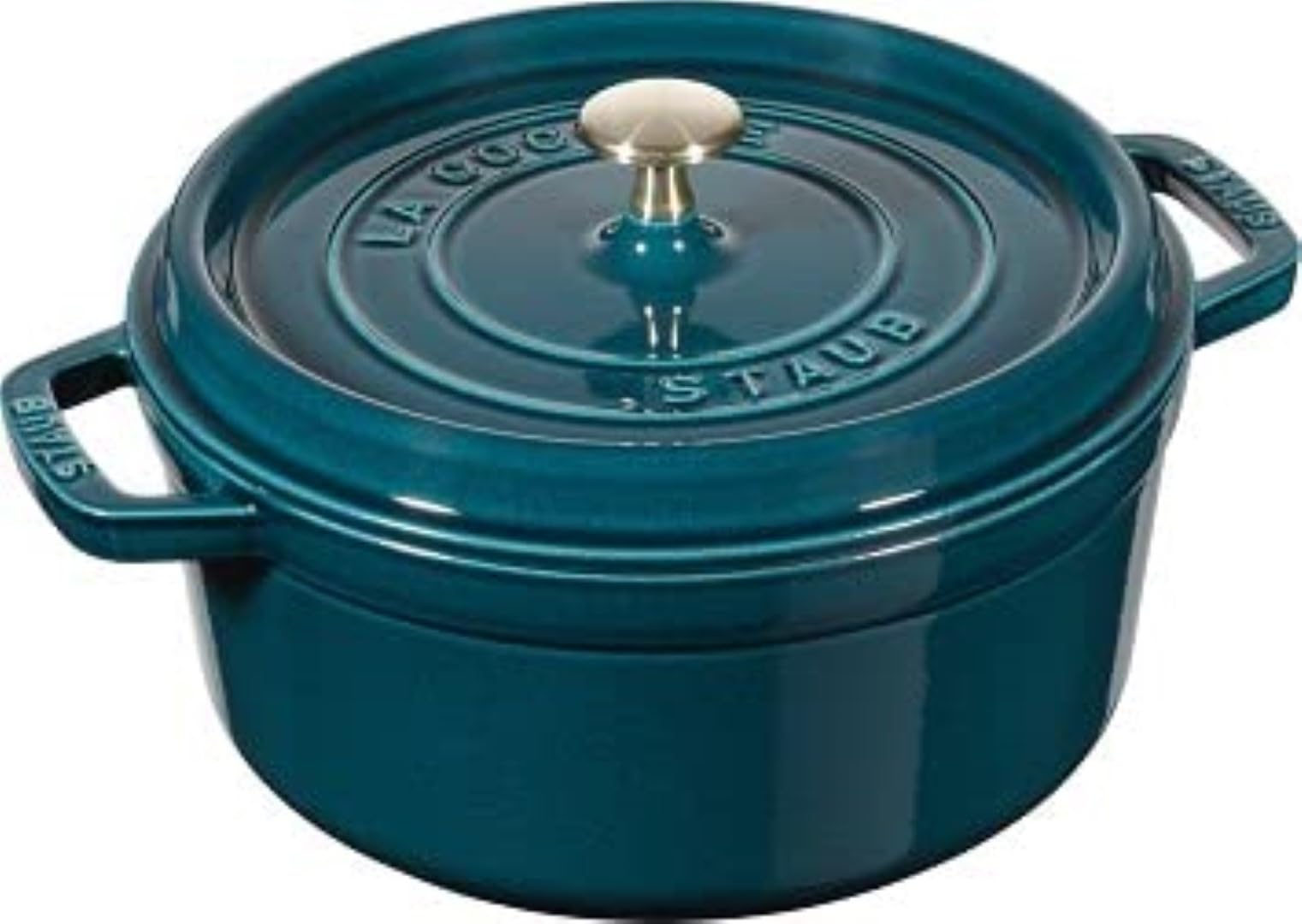 STAUB Cocotte, Gusseisen Bräter, Alle Herdarten inkl Induktion, Rund, 24 cm, 3,8 L, Petrol-Blau