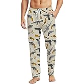 SARA NELL Retro Guns Pajama Pants – Vintage Silhouette Print Lounge Wear, Cozy Unisex Sleepwear for Men and Women