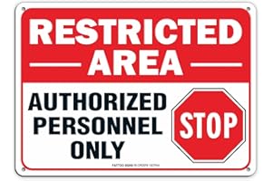 Faittoo Restricted Area Sign Authorized Personnel Only, Do Not Enter Sign, 12x16 Inch ., Waterproof, Weather Resistant, Durab