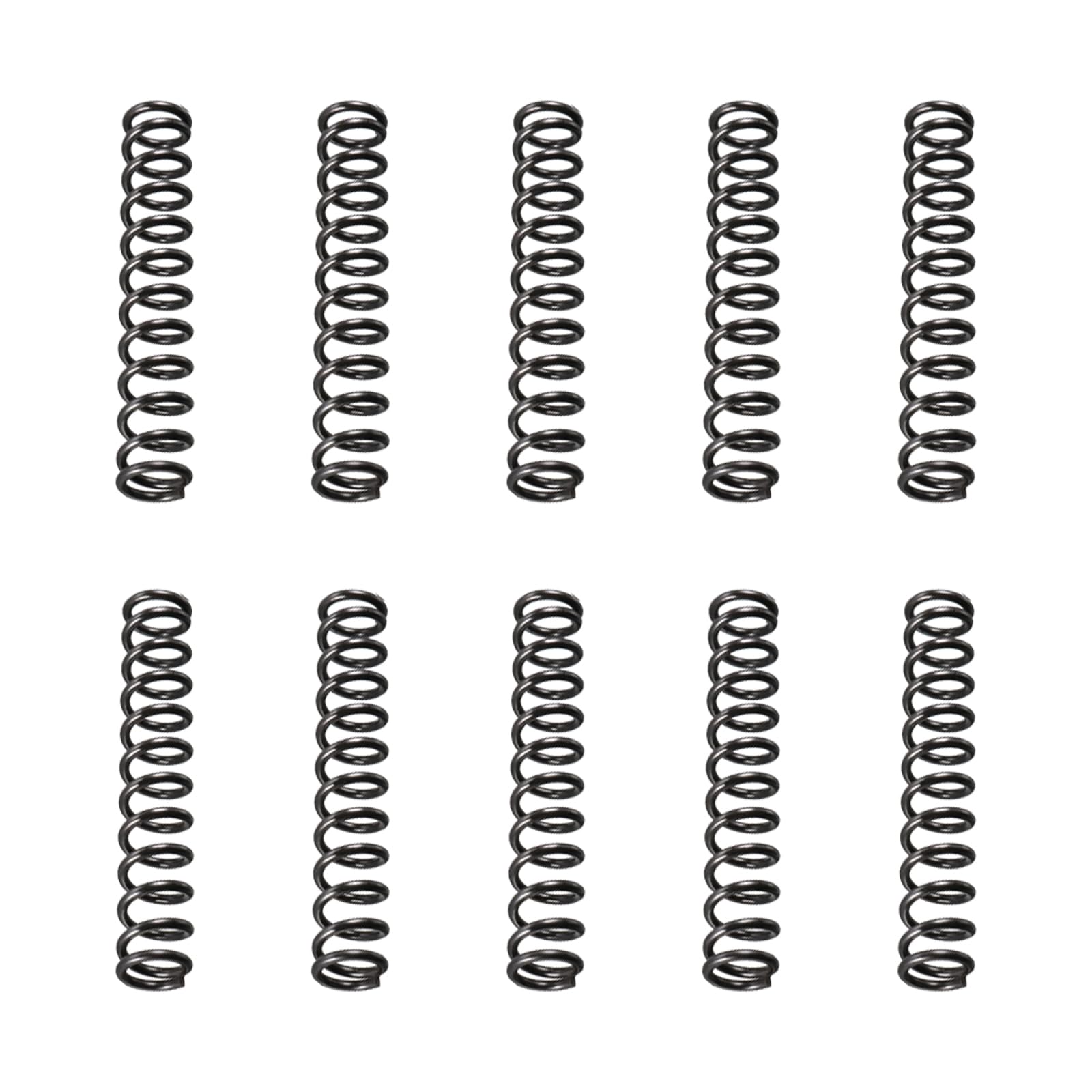DTGN 1.2x8x45mm(DxODxL) Compression Spring - 10Pack - Good for Machinery - Spring Steel Extension Spring - Black
