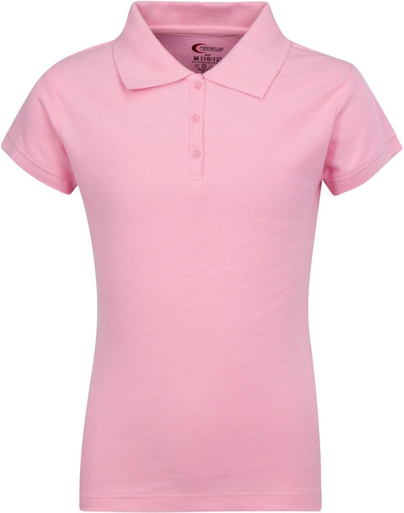 Premium Short Sleeves Girls Polo Shirts – ScotchGuard Treated, Stain Resistant at  Women’s Clothing store