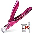 Elegant Violet Red Premium Adjustable Stainless Steel Artificial Acrylic Fake False Nail Tip Clipper Cutter Trimmer Manicure 