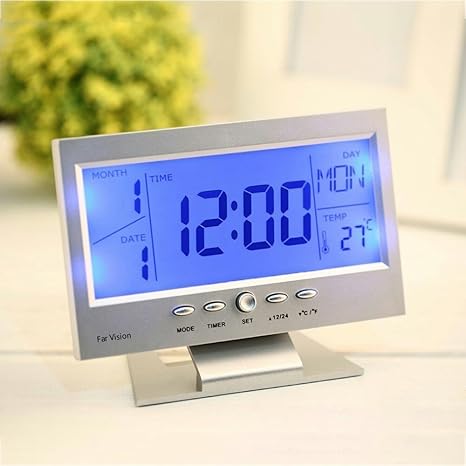 Royals Digital Lcd Clock With Calendar , Temperature Sensor , Alarm For Table And Study Desk