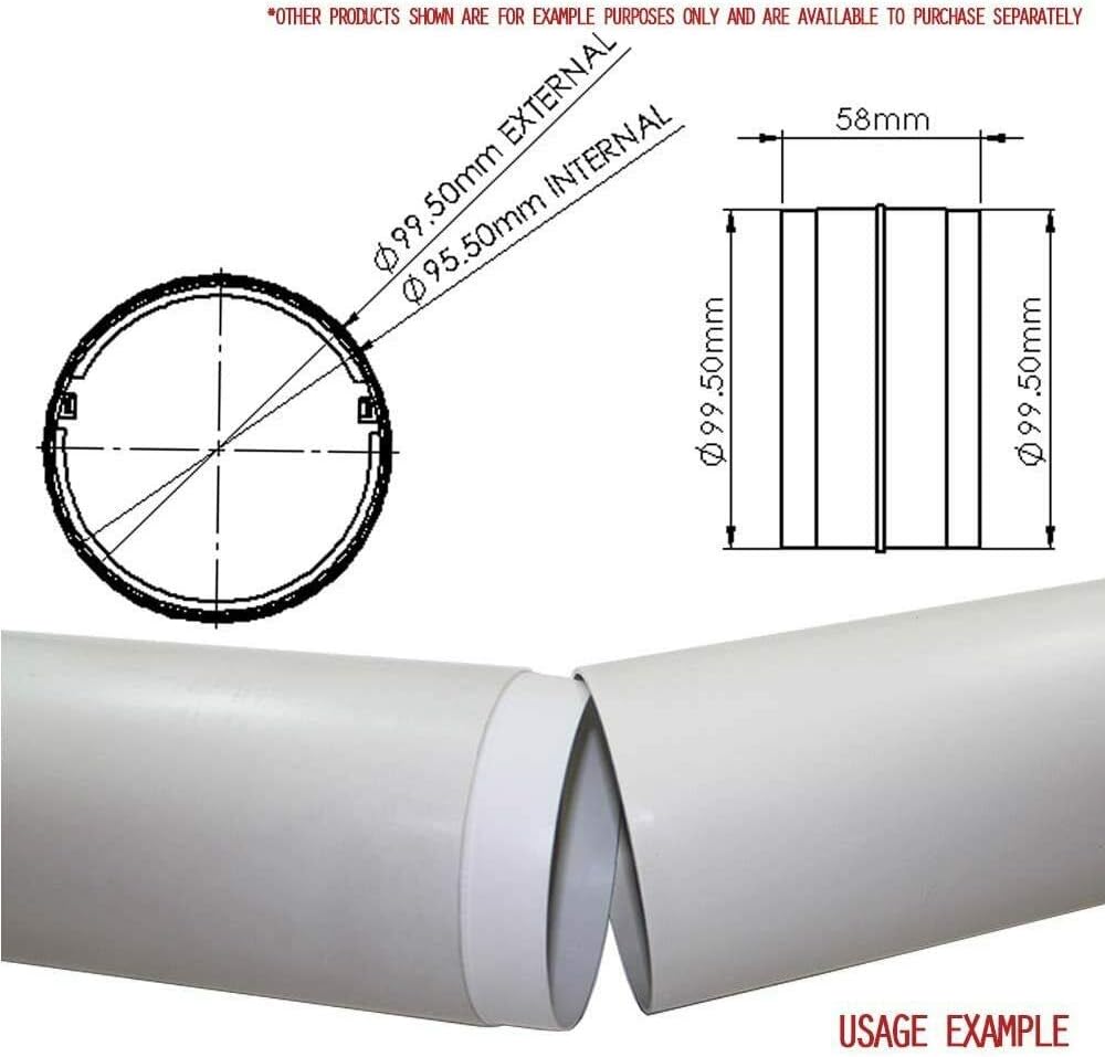 Ariati UK Connector with Backdraught Shutter 100mm - 4-inch Non-Return Valve Damper Flap to Connect Duct Pipe or Flexible Ducting Hose Backdraft Stopper - Image 5