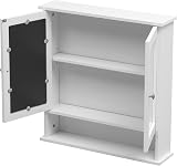 AVC Designs White Bathroom Wall Cabinet with Mirrored Double Doors view 6