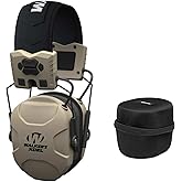 Walker's XCEL 100 Digital Electronic Shooting Hearing Protection Muff with Voice Clarity Bundle with Protective Case (2 Items)