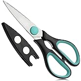 Mr. Pen- All Purpose Kitchen Shears with Protective Sheath, 8 Inch | Dishwasher Safe, Stainless Steel Food Scissors with Micro-Serrated Blades, Soft Grip Comfort Handle