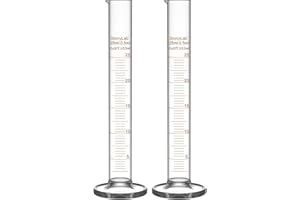 StonyLab 2-Pack 25ml Borosilicate Glass Graduated Cylinder Measuring Cylinder