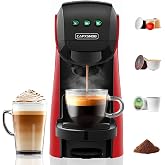Warriors1 4-in-1 Coffee Maker &amp; Espresso Machine for Pods &amp; Grounds, 20Bar | Fits K Cup/Nespresso/Dolce Gusto/Grounds, 3 Cup Sizes, Custom Brew Time/Temp, 5.3"W for Home/Office, BPA-Free &amp; Durable Build
