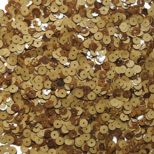 6mm flat sequin paillettes ~ Shiny Dark BROWN WOOD GRAIN Effect ~ Made in USA Loose paillette sequins for embroidery, applique, arts, crafts, bridal wear and embellishment.