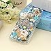 iPhone X Case, iPhone Xs Case, Mavis's Diary Full Edge Protective Plastic Case 3D Handmade Crystal Clear Bling Diamonds Shiny Colorful Rhinestone Blue Crown Pumpkin Car High-Heeled Hard PC Cover