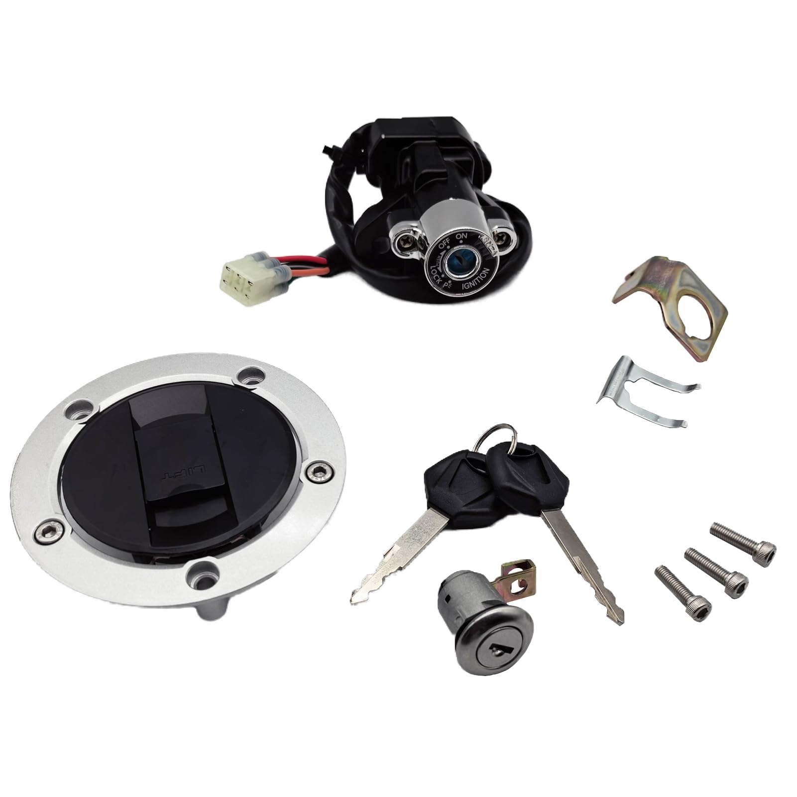 Photo 1 of Complete Set of Ignition Switch Gas Fuel Tank Cap Seat Lock Key Set fits for Suzuki GSXR600 GSXR750 2004-2015 SFV650 2009-2015