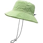 woogwin Waterproof Bucket Rain Hat with Chin Strap Quick Dry Packable Boonie Sun Hat Safari Hat UV Protection
