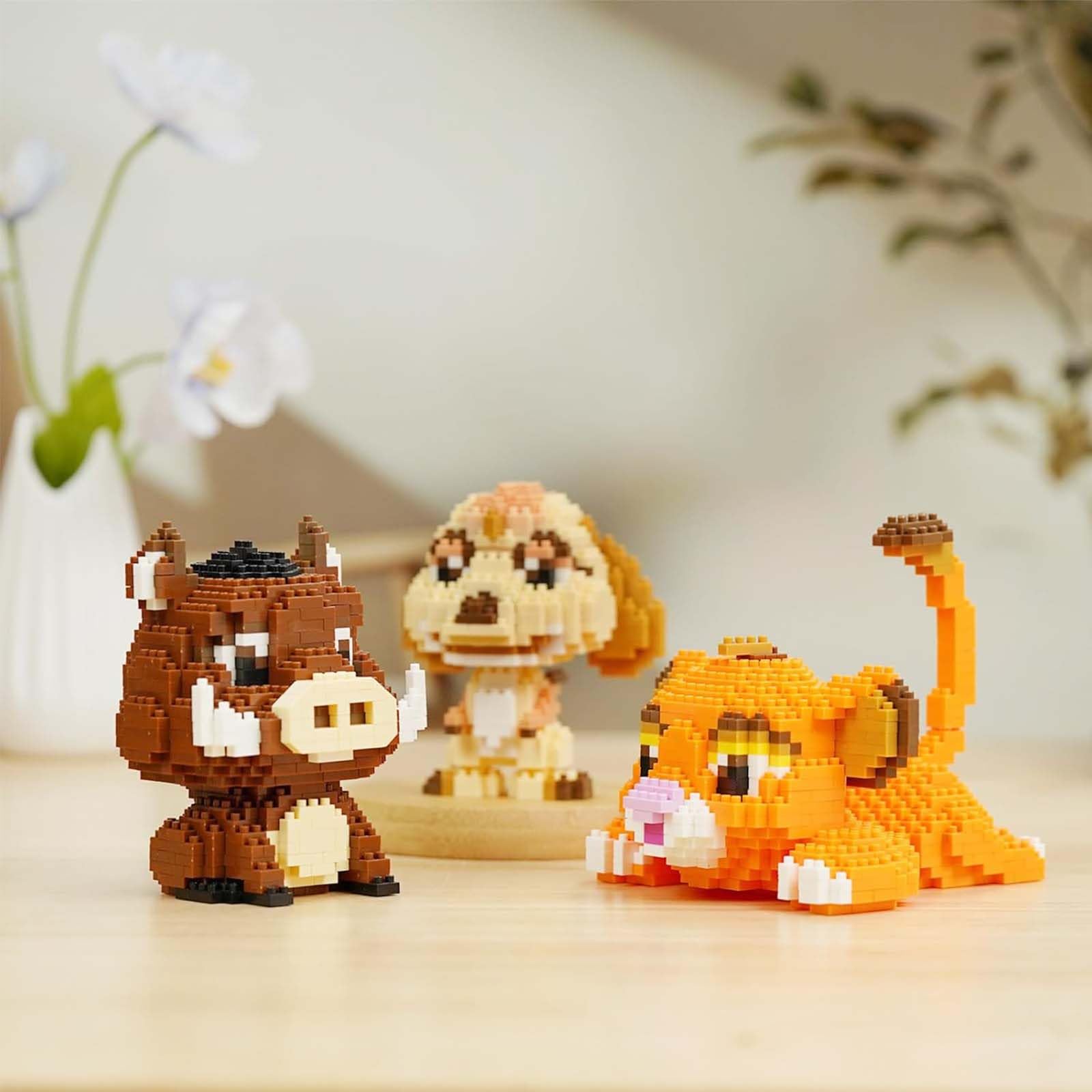 QLT QIAOLETONG Tiere Bausteine Set, 1856PCS Micro Mini Klemmbausteine mit Löwe, Warzenschwein, Erdmännchen, Tiere Baustein Bausatz für Erwachsene, Nicht Kompatibel mit Lego 6