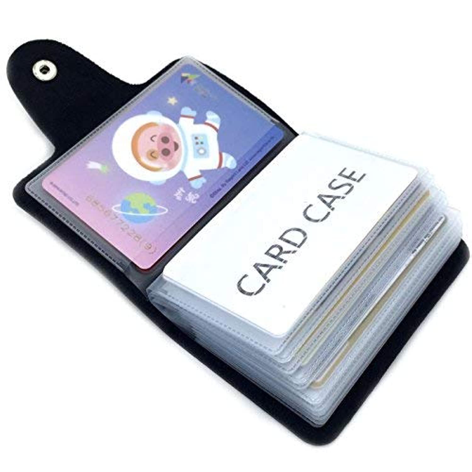 9 Colours Credit Card Holder for Women Men Bank Card Holder Card Case - 24 Card Slots (Black)(Size: One Size) — image 1