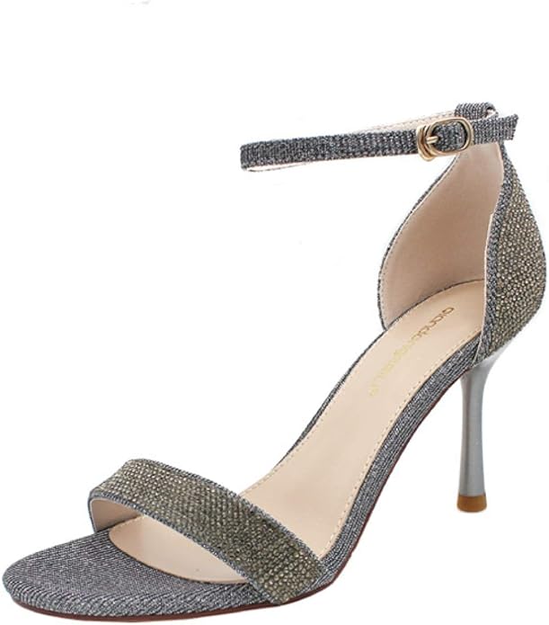 pewter high heel sandals