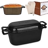 Oval Enameled Dutch Oven for Bread Baking - 3.6QT Cast Iron Sourdough Bread Pan with Lid