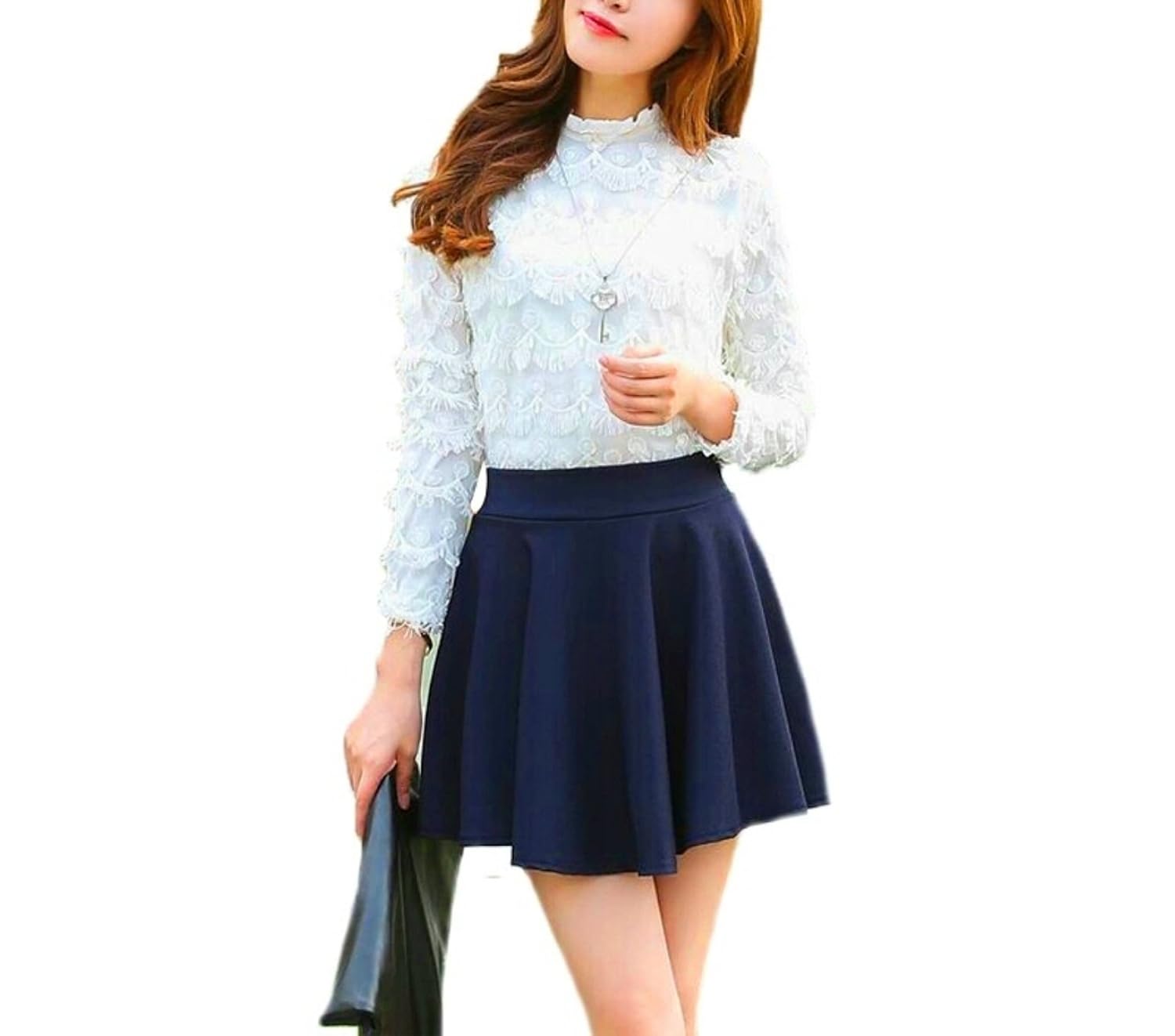 magna women's polycotton skirt (mag5, navy blue, small)