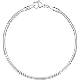 Charm Bracelet 925 Sterling Silver Bracelets for Women 2mm Dainty Snake Chain Bracelet Jewelry Gifts for Her