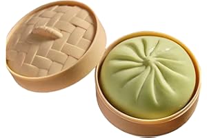 Dumpling Squishiest Mystery Box Surprise Fidget Set with Bamboo Steamer, Soft Squeeze Bun Kawaii Desk Pets for Office Stress 