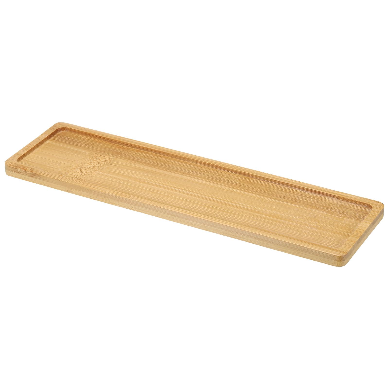 PATIKIL Bamboo Wood Saucer, 10.5x3 Inch Rectangle Wooden Plant Drainage Tray Bonsai Plants Saucer Succulent Pot for Home Balcony Patio