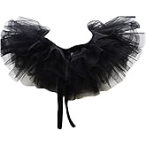 RYUJNDK Women Victorian Ruffle Fake Collar, Vintage Mesh Layered Tulle Detachable Neckpiece Cosplay Costume Accessory