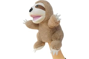 okegztoa Hand Puppets Sloth Puppet,10" Animal Hand Puppets for Kids，Hand Puppets for Toddlers 1-3 and Kids with Movable Mouth,Sloth Stuffed Animal Plush Puppets Toy Gift for Interactive Storytelling