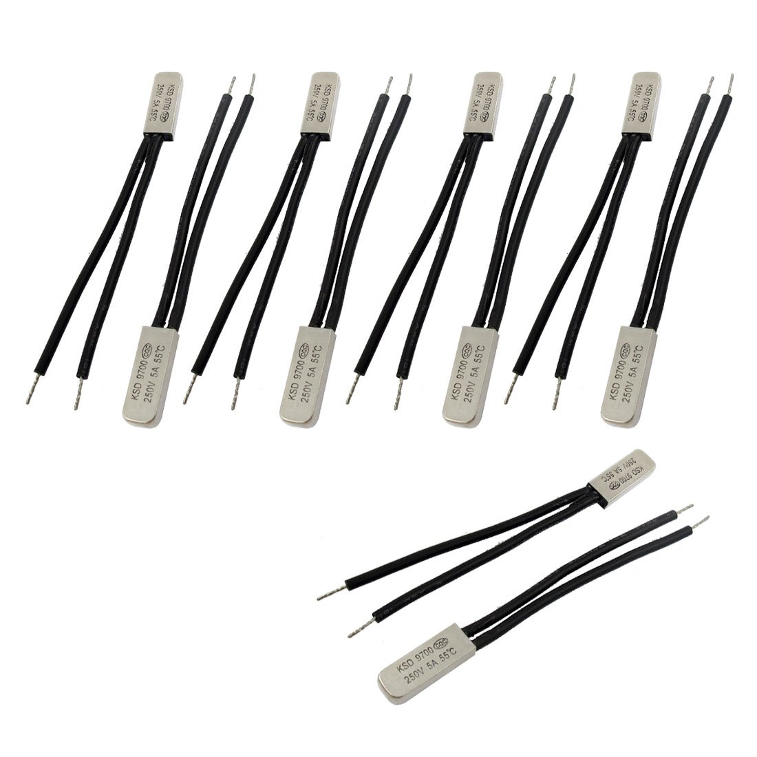 sourcing map 10 Pcs Bimetal Temperature Control Switch Thermostat 55C N.C KSD9700