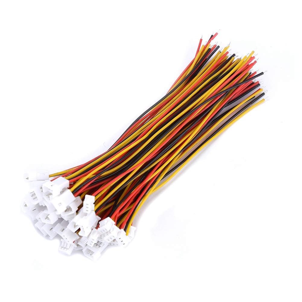 20Sets JST Connector Micro JST Male and Female Connector Plug JST Plug and Socket Connectors with 100mm Wires Cables for Household Appliances 1.25MM 2-Pin/3-Pin