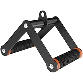 Fitarc Double D Row Handle Cable Attachment for Gym &amp; Home Workouts, V Bar Cable Attachment with Non-Slip Grips, Orange