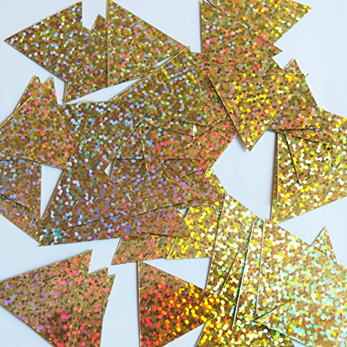 Sequin Pennant 30mm Gold Hologram Glitter Sparkle Metallic. Made in USA