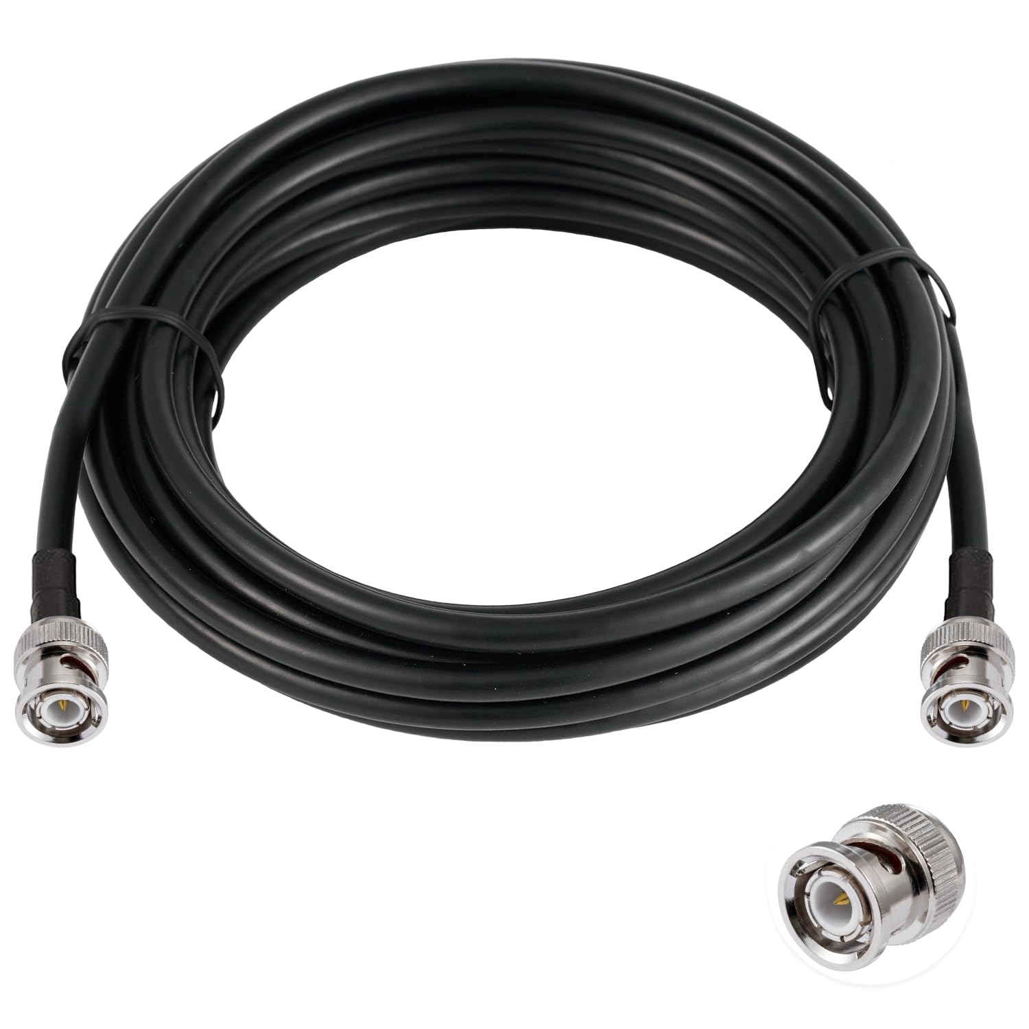 Vecys BNC to BNC Male Cable 50ohm BNC Male to Male RG58 RF Coaxial Pigtail Jumper Cable 16.4ft/5m for RF Antennas Ham Radio Handheld