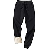 Gihuo Men's Winter Fleece Pants Sherpa Lined Sweatpants Active Running Jogger Pants