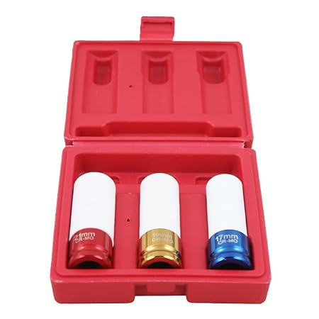 Hengda® 3 tlg Schlagschrauber Alufelgen Nuss Set 85 mm Kraft Einsatz